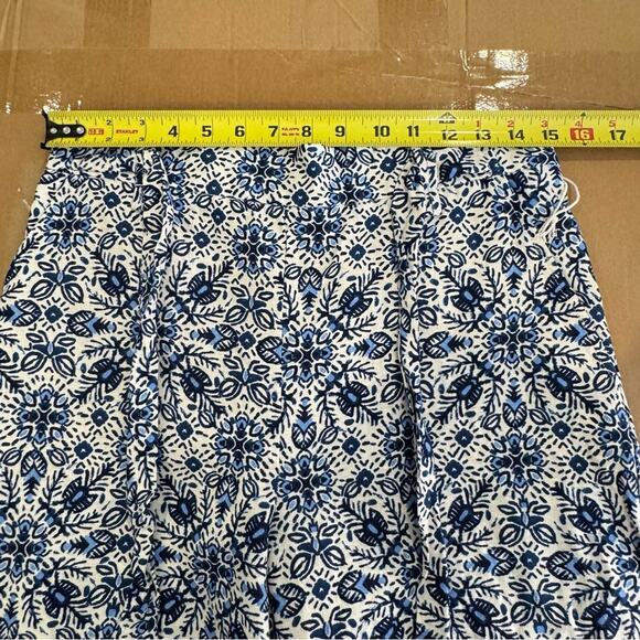 🍁 NWT Joie Linen Blend Boho Paisley Wide Leg Cropped Lightweight Pants With Tie - Picture 13 of 16